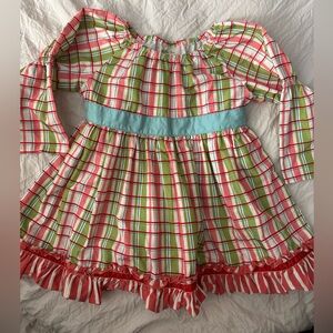 Matilda Jane sz 6 Secret Fields Tied With a Bow Peasant Top Plaid